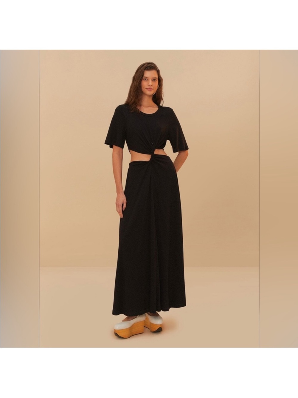 FARM Rio Women's Black Twist-Front Maxi Skirt
